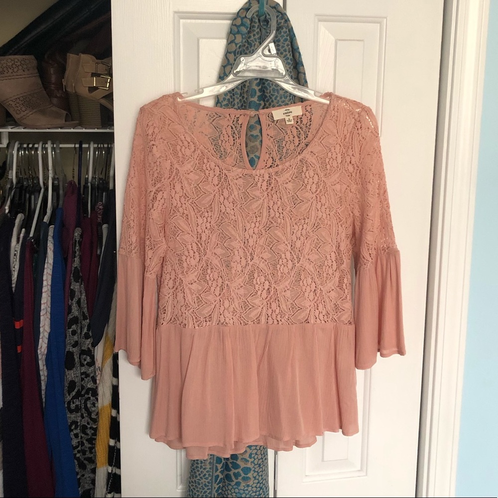 NWOT Pink Lace Top
